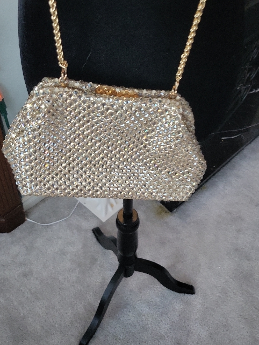 Gold Rhinestone Evening Bag - Picture 7 of 9